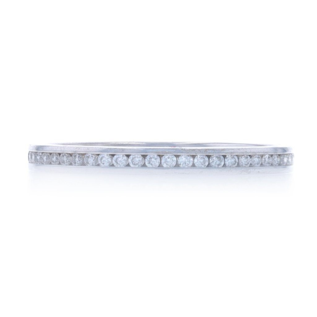 White Gold Diamond Wedding Band - 14k Round .26ctw Channel Set Ring Sz 6